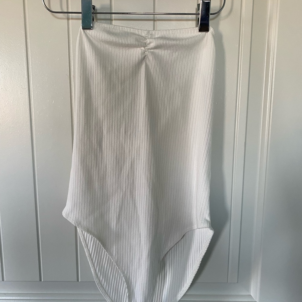 White halter bodysuit